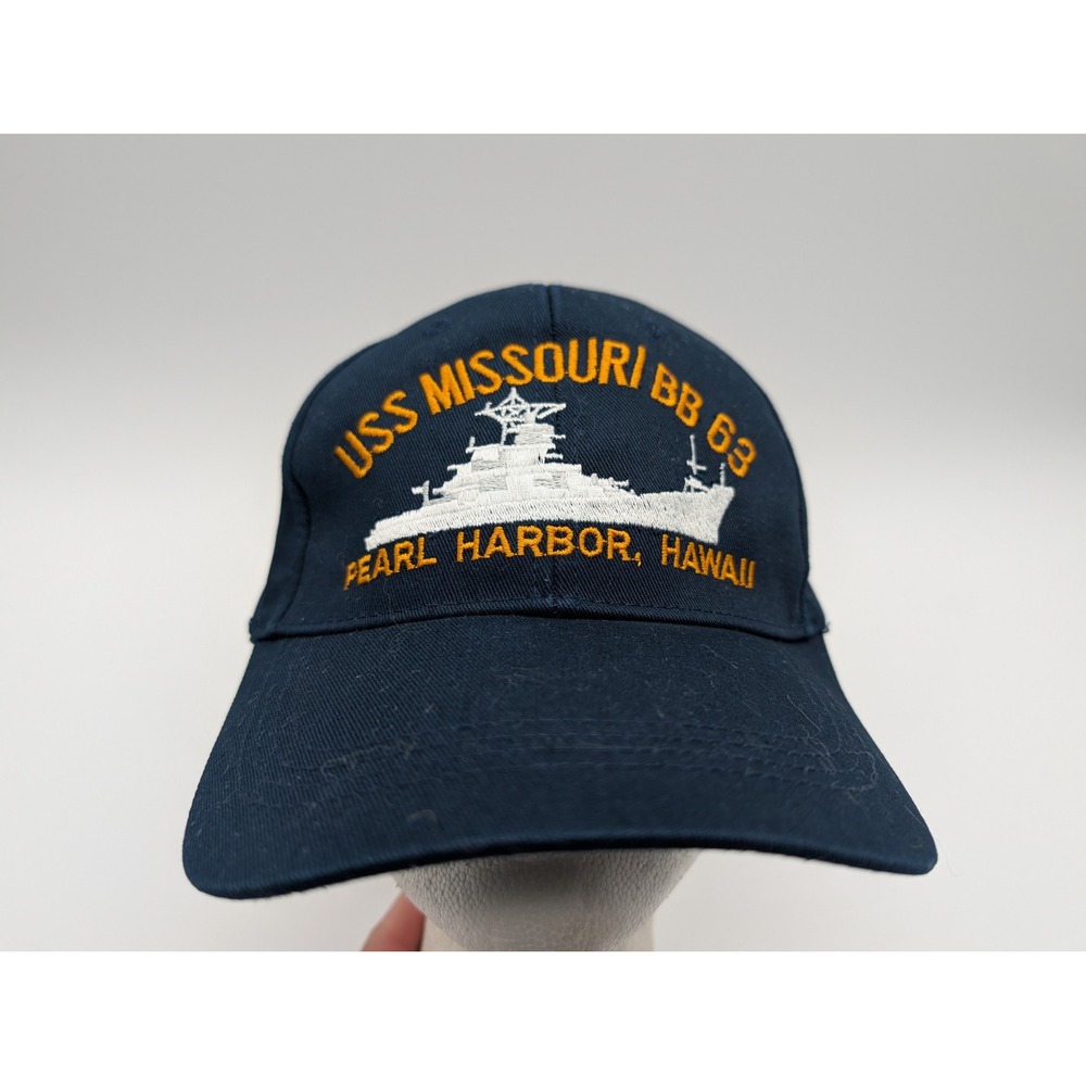 USS Missouri BB 63 Pearl Harbor Hawaii Navy Blue Cotton Baseball Cap Hat